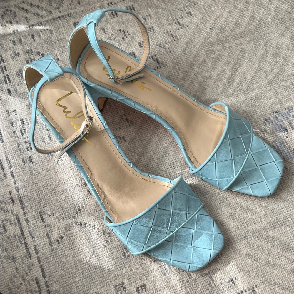 Lulu's Sky Blue Quilted Heels